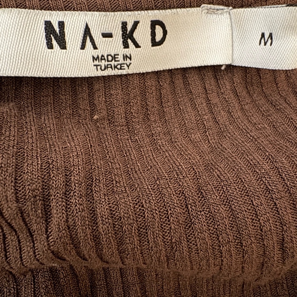 Na-Kd Ribbed Long Sleeve Brown Dress - Picture 4 of 4